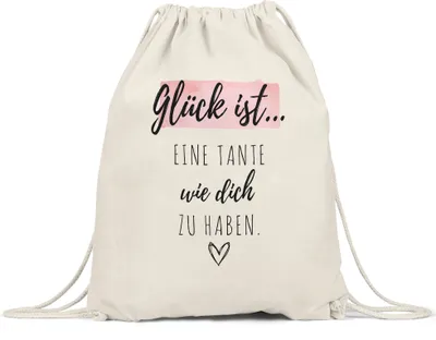 Produktbild von Glück Ist Eine Tante Wie Dich Zu Haben Turnbeutel Gymsack  Geschenk Danke Sagen Beste Tante