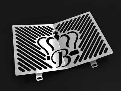 Produktbild von ZIEGER Kühlerabdeckung kompatibel mit Suzuki B-King BJ 2007-12 Logo1 silber