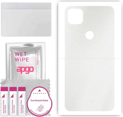 Produktbild von apgo Rückseite Schutzfolie, Skin, kompatibel mit Google Pixel 4a, Hinten Displayschutzfolie aus Vinylfolie, kratzfest, einfache Montage - Matt Transparent