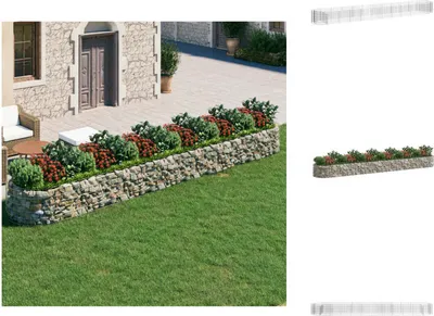 Zdjęcie produktu dla vidaXL Podwyższony kwietnik gabionowy z ocynkowanego żelaza 600x100x50 cm - Donice i doniczki