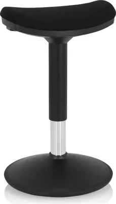 Produktbild von hjh OFFICE Stehhilfe ergonomisch BALANCE SIT I B Sitz-Steh-Hocker, Arbeitshocker höhenverstellbar bis 110 kg belastbar, Sitzhöhe 50 - 63 cm Stoff