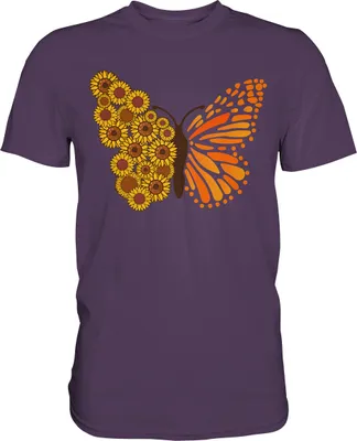 Produktbild von Sonnenblumen Schmetterling T-Shirt – Urban Purple / XL