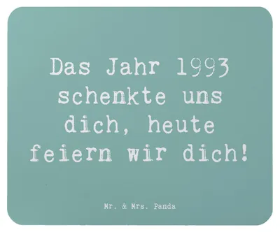 Produktbild von Mr. & Mrs. Panda Mousepad Spruch 1993 Geburtstag - Meeresbrise - Geschenk, Geburtstagsgeschenk, Jubiläum, Glückwunsch, Happy Birthday, pc, feiern, Erinnerungen, Mouse Pad