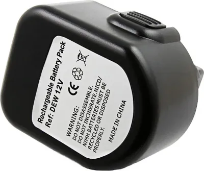 Produktbild von Avizar, NiMH Akku 12V 3000mAh 36Wh Ersatz für Dewalt DE9037 Werkzeug, Schwarz