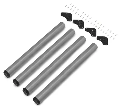 Stahl-Tischbeine Ø60x710mm, höhenverstellbar, 4er-Set, silbergrau