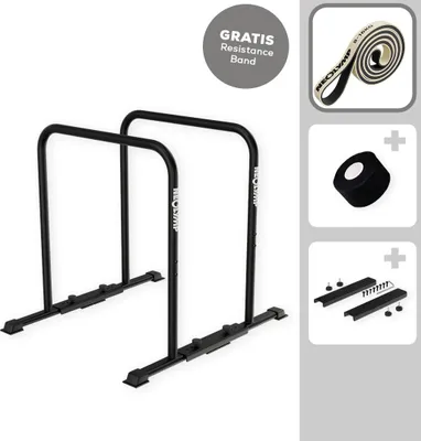 Produktbild von Premium Dip Barren pulverbeschichtet + Resistance-Band und Grip Tape