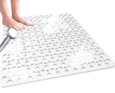 Immagine prodotto di Tappetino da doccia antiscivolo, antimuffa, 70 x 70 cm, bianco, lavabile in lavatrice