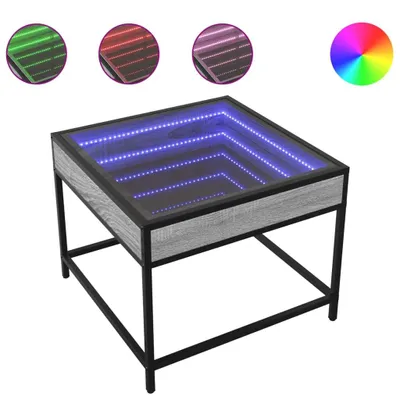 Produktbild von Couchtisch mit Infinity-LED Grau Sonoma 50x50x41 cm