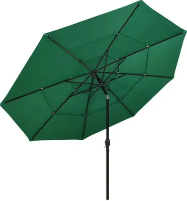 Zdjęcie produktu dla vidaXL Parasol z aluminiowym masztem 3-warstwowy zielony 3,5 m