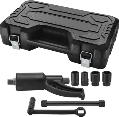 Image de Multiplicateur de couple SucceBuy - jeu de clés robustes pour écrous de roue avec entraînement de 1 pouce, rapport 1:58 avec couple de 4800 Nm, 4 douilles et coffret de rangement inclus pour les camions