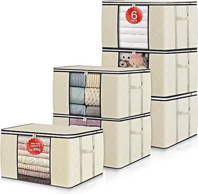 Produktbild von Famanu Kleidung Aufbewahrungsbox - 84 Liter - mit Deckel und verstärktem Handgriff