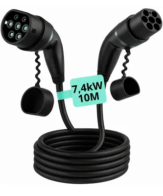 Zdjęcie produktu dla Kabel ładujący Loady typu 2 do samochodów elektrycznych – 7,4 kW – 5 metrów – 1-fazowy – 32 A – tryb 3