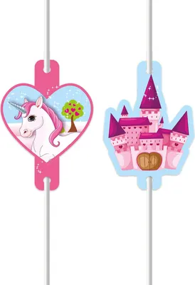 Image de Pailles En Papier Licorne 4 Pcs