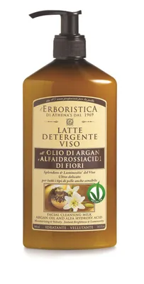Image de L'Erboristica Lait nettoyant pour le visage à l'huile d'argan et à l'acide alpha-hydroxy 300 ml
