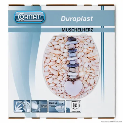 Produktbild von Cornat WC-Sitz Muschelherz, Duroplast, Absenkautomatik, abnehmbar, KSDSC274
