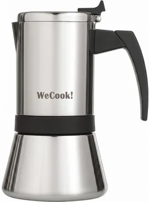 Image de WECOOK  Cafetière expresso en acier inoxydable 18/10, compatible induction, pour 9 tasses – Moka/Expresso