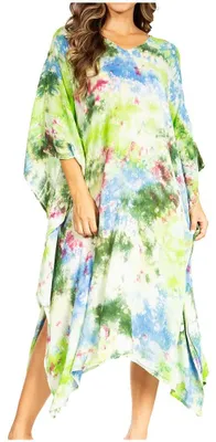 Produktbild von Sakkas 2026 - Clementine Second Damen Tie Dye Kaftan Kleid/Cover Up Beach Kaftan