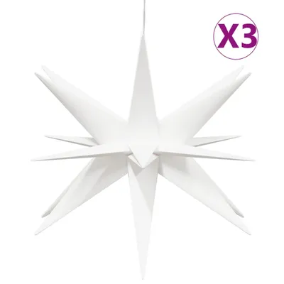 Zdjęcie produktu dla vidaXL Gwiazdki choinkowe LED 3 szt. Składane białe 57 cm