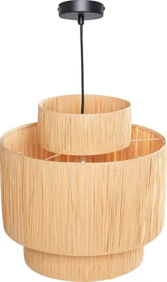 Zdjęcie produktu dla BELIANI Lampa wisząca naturalna rafia z włókien palmy w stylu Boho duża lampa do salonu