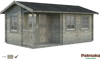 Produktbild von Palmako Gartenhaus Susanna 12,4 m² - 44 mm Grau tauchimprägniert