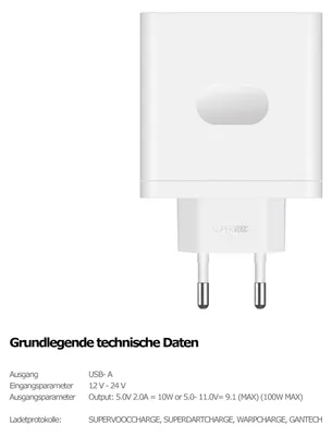 Produktbild von Original OPPO SUPERVOOC Charge Ladegerät 100W USB Adapter mit Usb C Ladekabel OPPO Find X7 X6 X5 Reno 9 8 7