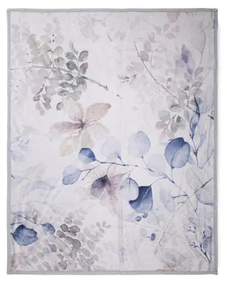 Produktbild von Descanso Wohndecke mit Blättern - 130x160 cm - 100% Polyvelvet