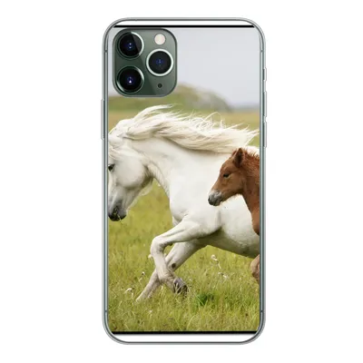 Produktbild von MuchoWow® Handyhülle Schutzhülle Hülle für iPhone 11 Pro Pferde - Tiere - Gras Silikon Softcase Handy Hülle - Handy