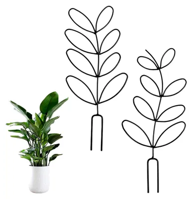 Produktbild von 2 Stück Metall Rankhilfe für Zimmerpflanzen und Garten, Kletterhilfe und Pflanzenstütze für Topfpflanzen und Blumentöpfe, Pflanzenspalier und Blumenstütze für Innen und Außen