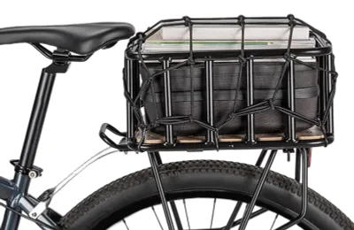 Produktbild von Fahrradkorb für den Gepäckträger hinten mit Aufbewahrungsnetzsystem