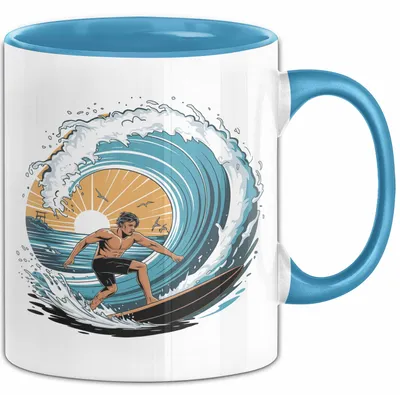 Produktbild von Surfer Tasse Geschenkidee für Wellenreiter Lustiger Spruch (Blau)