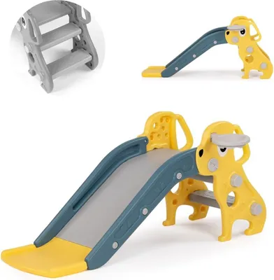 Immagine prodotto di Scivolo per bambini Chipolino cucciolo 116 cm lunghezza scivolo pallone basket da 1 anno giallo
