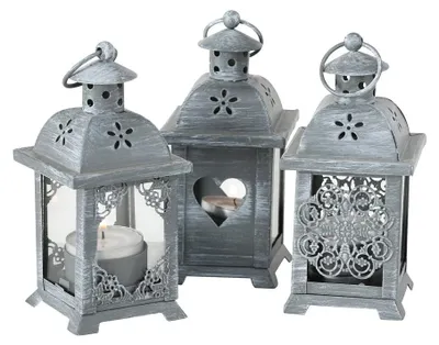 Produktbild von Kerzenlaterne Paulina H/B/L 14/5/5cm grau Metall Stückpreis