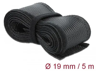 Immagine prodotto di DELOCK Geflechtschlauch mit Klettverschluss 5mx19mm schwarz