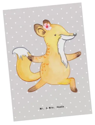 Produktbild von Mr. & Mrs. Panda Postkarte Kinderyogalehrerin Herz - Grau Pastell - Geschenk, Ansichtskarten, bildkarte, Postkarten, Grußkarte, Fotokarte