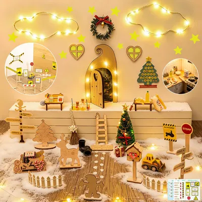 75-tlg. Weihnachtszubehör-Set mit Elfen-Thema