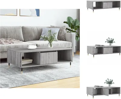 Image de vidaXL Table basse Gris Sonoma 104x60x35 cm Bois composite - Tables basses
