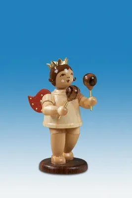 Produktbild von Holzfigur Musikengel mit Maracas ohne Krone Höhe 6,5cm NEU
