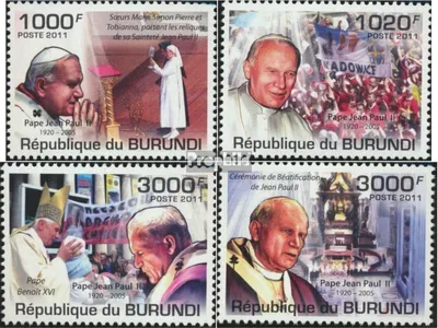 Produktbild von Briefmarken Burundi 2011 Mi 2146-2149 (kompl. Ausgabe) postfrisch Seligsprechung Papst Johannes Paul II