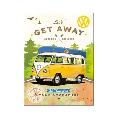 Zdjęcie produktu dla Magnes Na Lodówkę Vw Bulli - Let Get Away