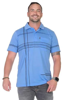 Produktbild von Herren Poloshirt Sommer Polo-Hemd Kurzarm, Blau/L/50