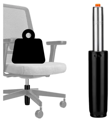 Produktbild von Gasdruckfeder für Bürostühle, Schwarze Ersatz-Gasdruckfeder mit einer Tragfähigkeit von 450 KG, Höhenverstellbarer Gasdruckdämpfer für Drehstühle und Bürostühle
