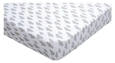 Image de Drap-housse Lodger, 40x80 cm, gris - En jersey de coton, pour berceau de bébé