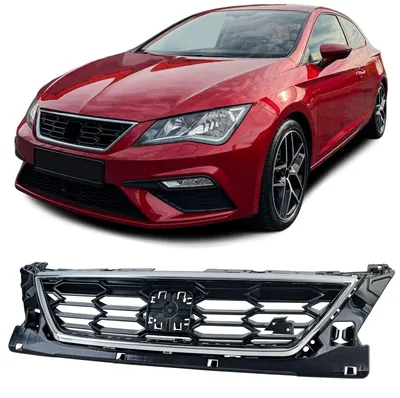 Zdjęcie produktu dla Grill chłodnicy z chromowaną ramą do samochodu Seat Leon 5F (model po liftingu) w latach 2017-2020