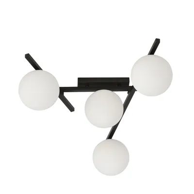 Zdjęcie produktu dla Lampa sufitowa Emibig 4xE14 40W SMART 4 BLACK/OPAL 1103/4