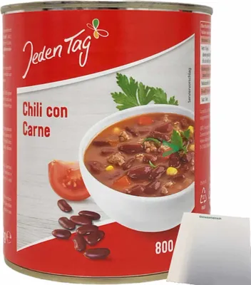 Produktbild von Jeden Tag Chili Con Carne Fertiggericht (800g Dose) + usy Block