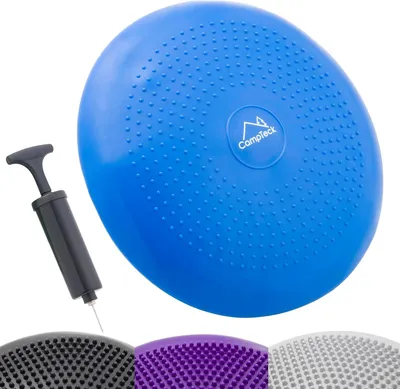 Productafbeelding van Opblaasbaar Balanskussen 32 cm, met Handpomp, voor Balans, Gym, Yoga, Robuust Plastic