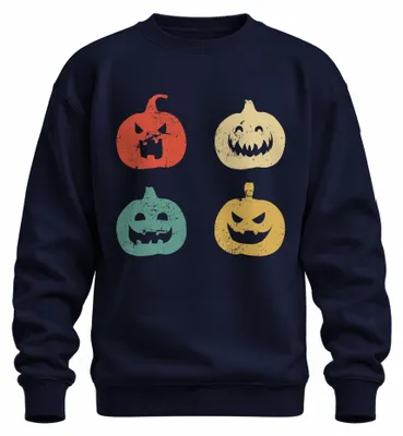Zdjęcie produktu dla Bluza Uni  Halloween Pumpkin Faces Vintage Retro Grunge Pumpkin Face, granatowy, XXL