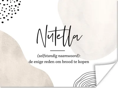 Produktbild von MuchoWow® Poster Nutella - Sprichwörter - Zitate - Nutella Definition - Wörterbuch 120x90 cm - Wandbild