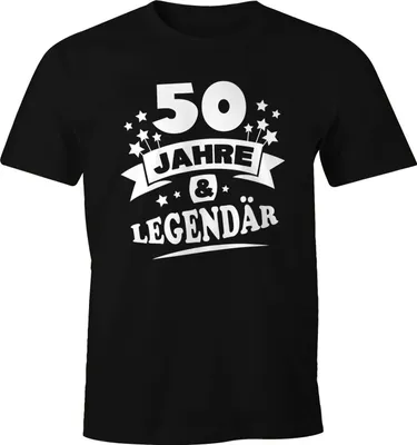 Produktbild von Herren T-Shirt Geburtstag 50 Jahre und Legendär Geschenk für Männer Fun Shirt MoonWorks® schwarz 3XL