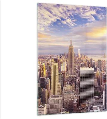 Produktbild von Bilder auf glas - Einteilig - New York Stadt - 80x120cm - Glasbilder - Wandbilder - Bilder - zum Aufhängen bereit - Wanddekoration aus Glas - Glas Bilder - Wandbild auf Glas - GPA80x120-3638